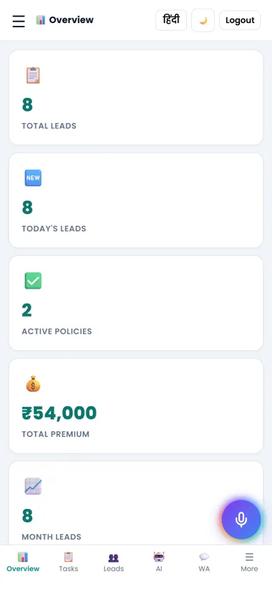 Sarathi on a phone (sample firm, made-up names and numbers)