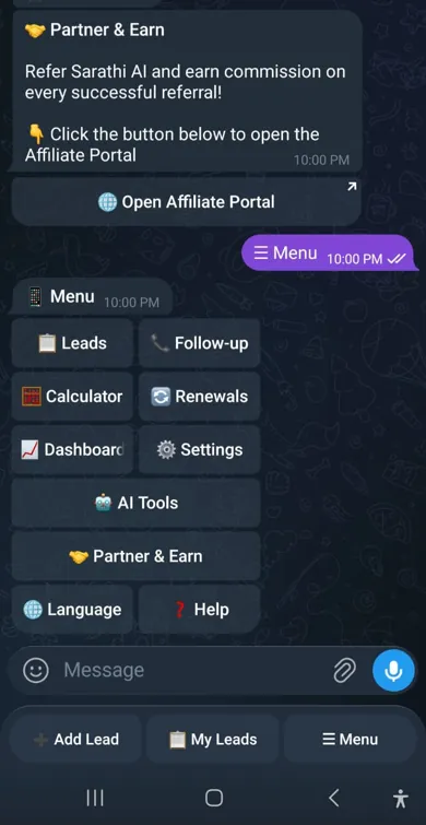 Telegram menu, coming soon: a preview (test setup, made-up names)